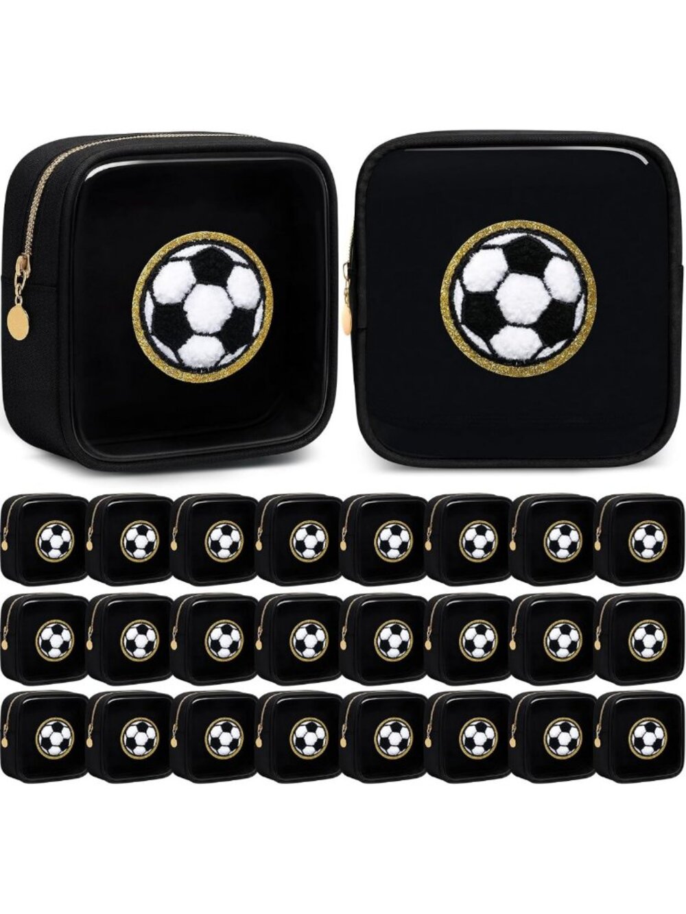 24 Pcs Soccer Purse Set for Girls - Cute Soccer Accessories & Small Makeup Bags
